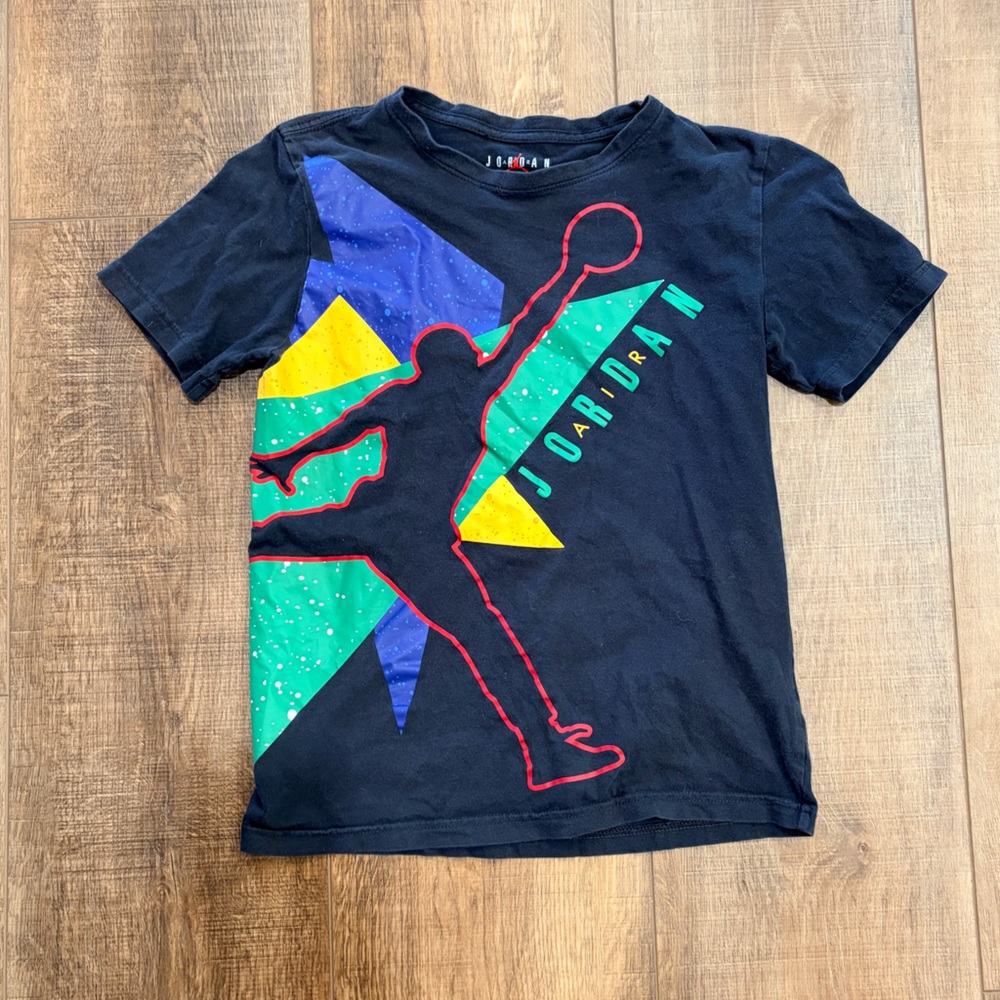 Jordan Boys' Black Tee with Color Block Jumpman Graphic